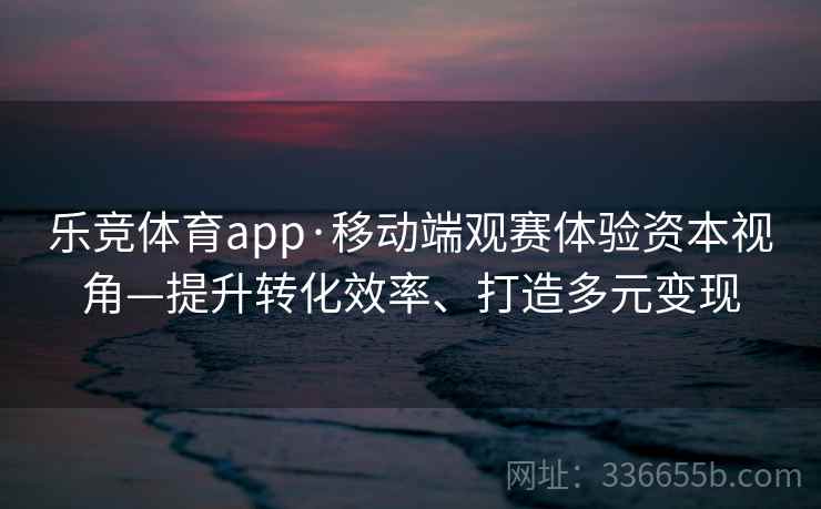 乐竞体育app·移动端观赛体验资本视角—提升转化效率、打造多元变现
